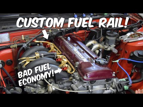 240sx BIG Injectors & CUSTOM FUEL RAIL Install! KA24 S13
