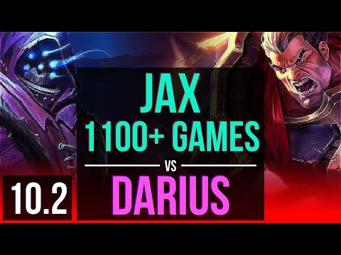 JAX vs DARIUS (TOP) | 1100+ games, 2 early solo kills | EUW Master | v10.2