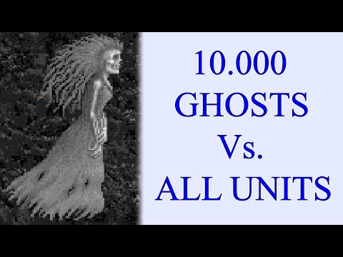 10.000 Ghosts Vs. Knight, Barbarian, Sorceress and Warlock units - Heroes of Might and Magic I