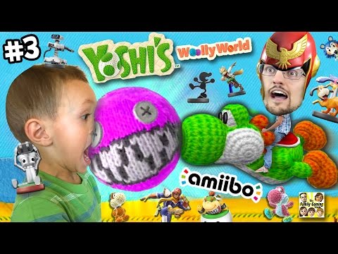 Dad & Chase play YOSHI'S WOOLY WORLD #3: No Pokemon Animals can Cross! (More FGTEEV Amiibo Action!)