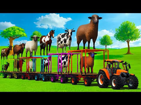 MASSIVE CONVOY TRANSPORT WITH SHEEPS, COWS, BUFFALO, GOATS & HORSES - FS25