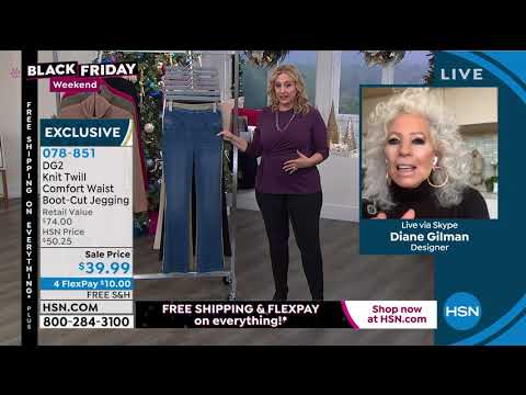 DG2 by Diane Gilman Stretch Knit Twill BootCut Jegging  ...