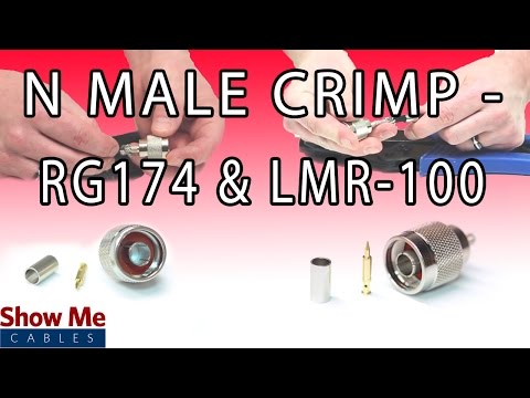 N Male Crimp for RG174, RG316 & LMR100 - Terminate or Repair Your Coax Cable #4429