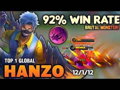 92% WIN RATE! HANZO BEST BUILD 2021 | TOP 1 GLOBAL HANZO GAMEPLAY | MOBILE LEGENDS✓