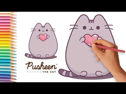 How to Draw Pusheen Cat ❤️ Valentine's Day Drawing