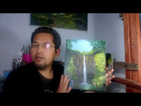 How to make a waterfall in oil painting