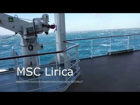 MSC Lirica, deck closed off because of high winds.