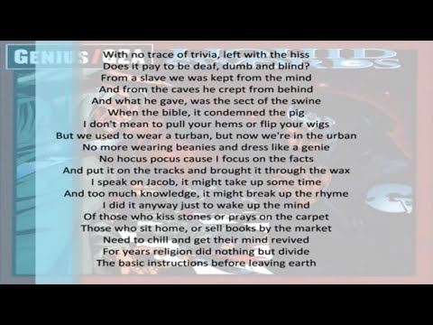 Killah Priest - GZA - B.I.B.L.E. Basic Instructions Before Leaving Earth - Lyrics