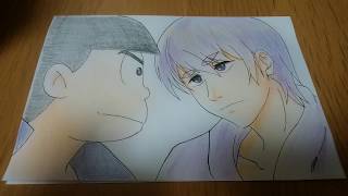 【おそ松さん】色鉛筆で一松とカラ松を描いてみた