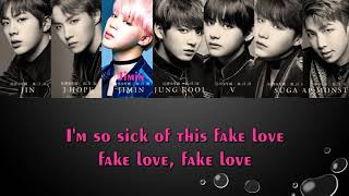 Download lagu BTS - Fake Love (Lyrics In Colors) mp3