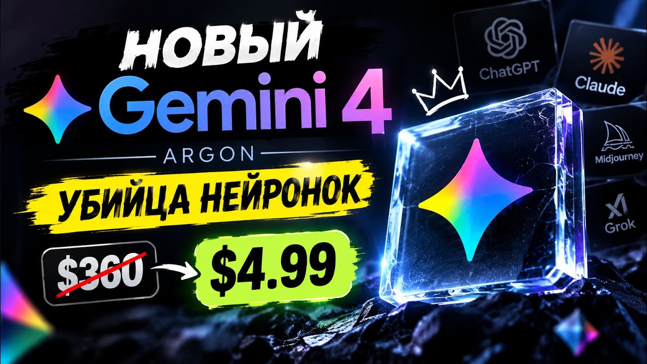 Google вы что творите? ТОПОВАЯ Gemini 4 Argon за КОПЕЙКИ
