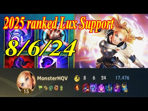 Lux Support Carry | Ranked Wild Rift Gameplay (8/6/24 KDA)