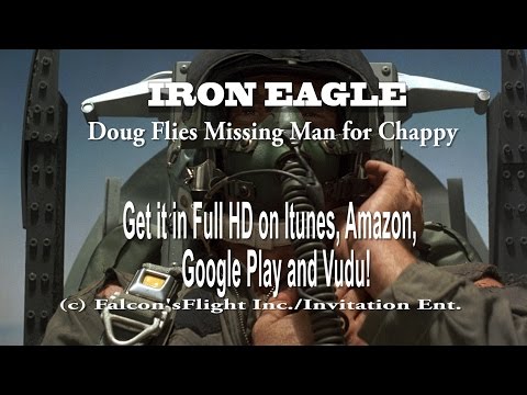 "IRON EAGLE" Doug Flies Missing Man Formation in honor of Chappy