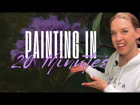 20 Minute Painting! Video 8 - Purple Lilacs in Oils with Anna Rose Bain