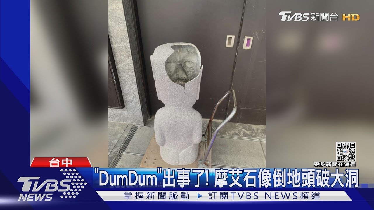 「DumDum」出事了!摩艾石像倒地頭破大洞