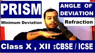 Angle Of Deviation in PRISM : MInimum Deviation Condition : Class 10,12 CBSE ICSE ISC