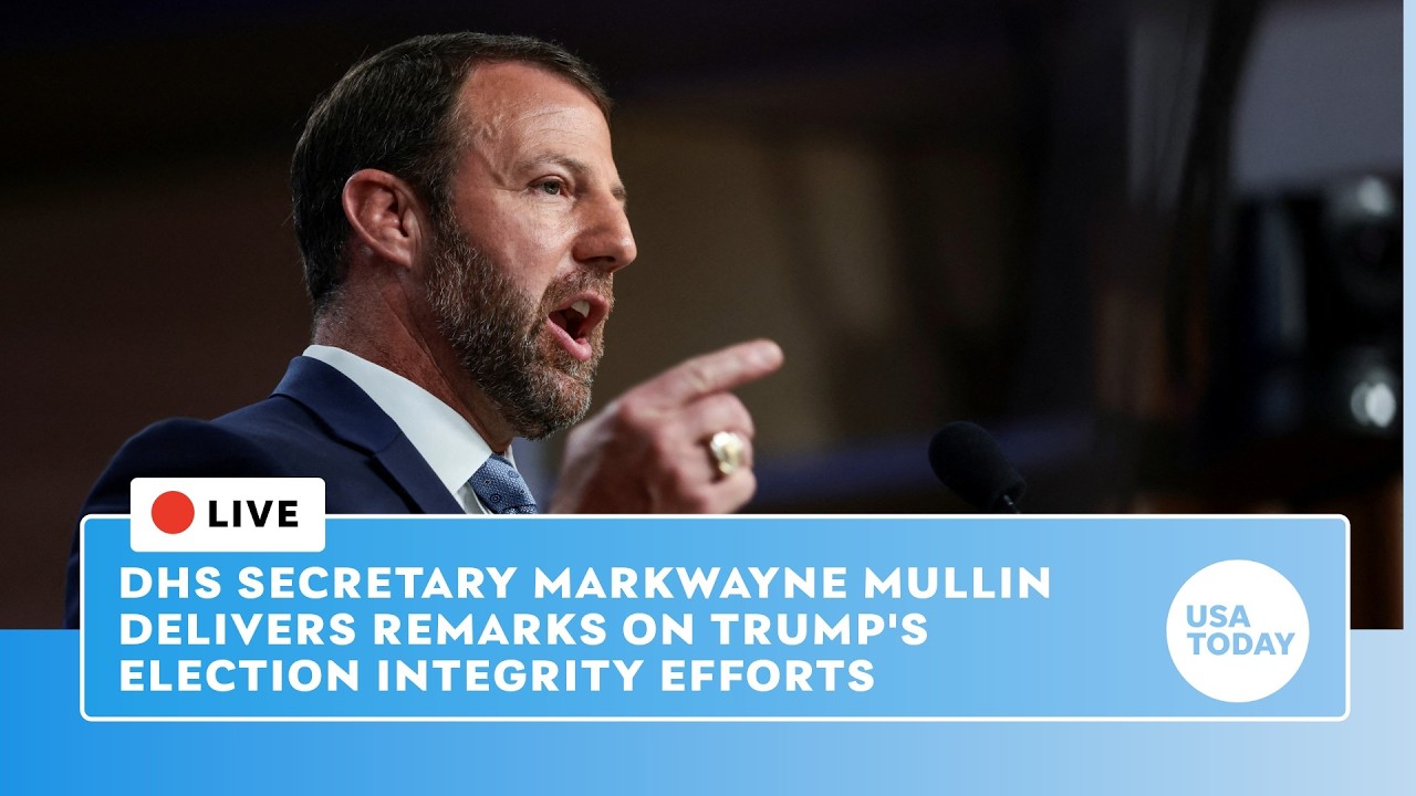 DHS Secretary Markwayne Mullin delivers remarks on Trump's election integrity efforts