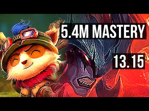 TEEMO vs AATROX (TOP) | 5.4M mastery, 2700+ games, 3/1/3 | EUW Grandmaster | 13.15