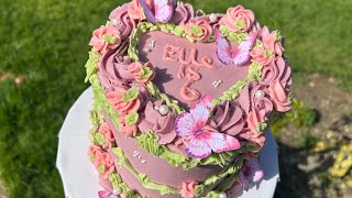Decorating a fairytale heart cake live | Sweet things by Amy