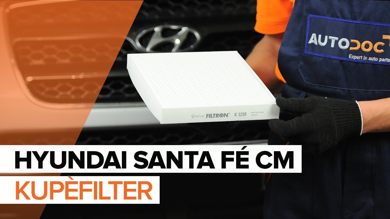 Slik bytter du kupefilter på en Hyundai Santa Fe CM – veiledning