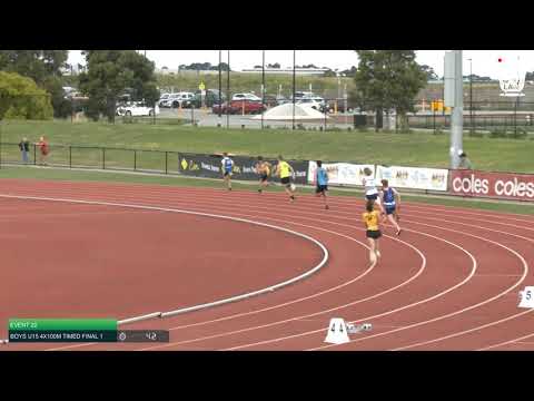 Boys U15 4x100m Timed Final 1: 2021 Commonwealth Bank State Relays Championships // LAVicTV
