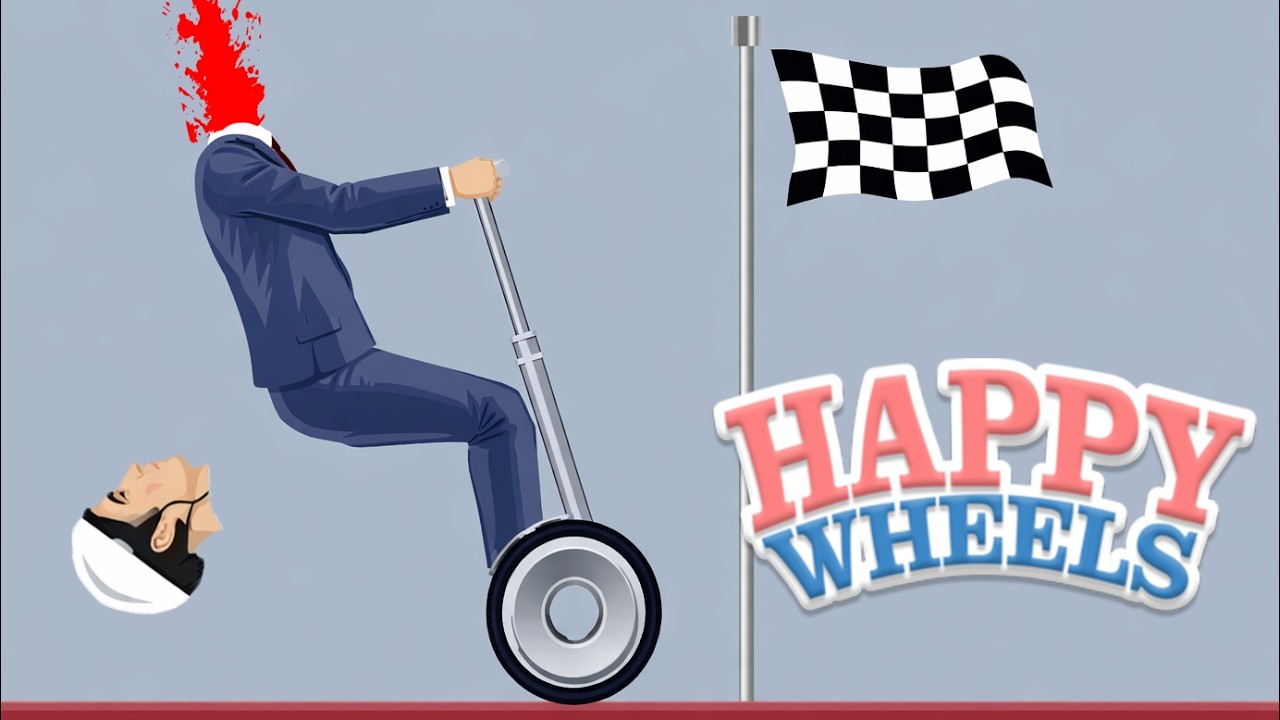 頭がもげても"ゴールを目指す"鬼畜ゲーがムズすぎるwww 【ハッピーホイールズ / Happy Wheels】