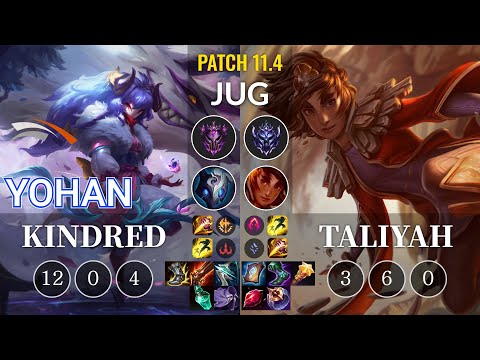 HLE yoHan Kindred vs Taliyah Jungle - KR Patch 11.4