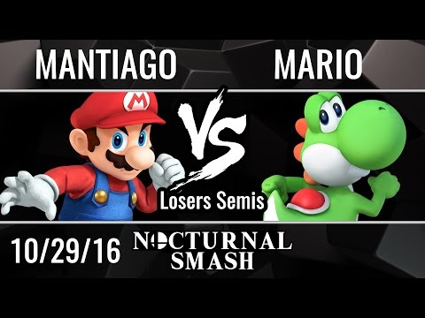 Mantiago vs Mario - Loser's Semifinals - Nocturnal Smash Tournament - Smash Bros. Wii U