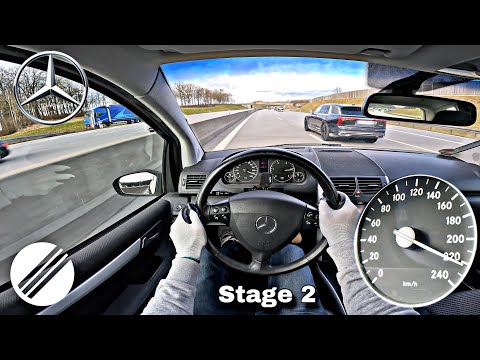 Mercedes-Benz A-Class W169 A200 CDI Stage 2 TOP SPEED DRIVE ON GERMAN AUTOBAHN 🏎
