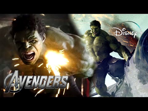 The Avengers | Hulk Vs Fighter Jet - Fight Scene | Disney+ [2012]