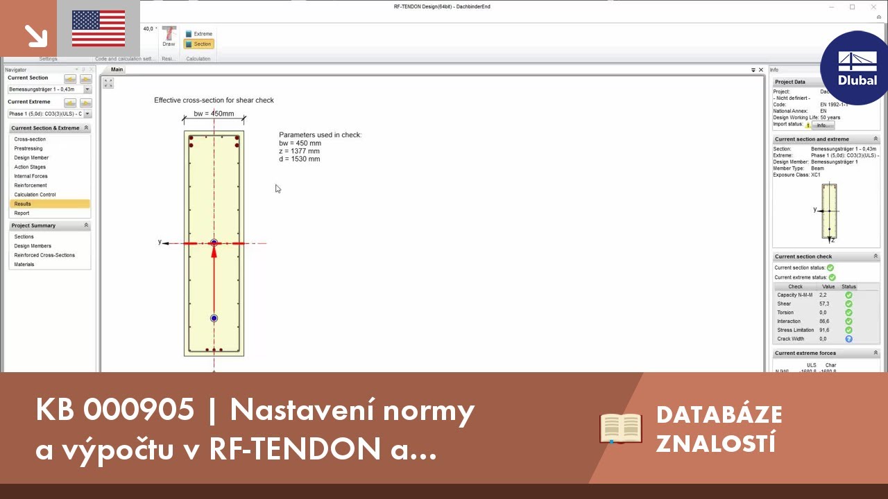 KB 000905 | Nastavení normy a výpočtu v RF-TENDON a RF-TENDON Design