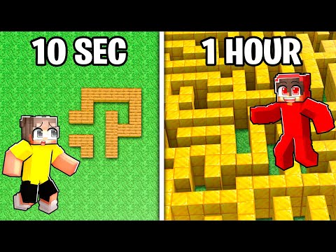 GIANT MAZE Build Challenge: 10 Seconds vs 1 Hour