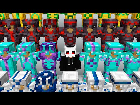 FIZ A MAIOR COLEÇÃO COM TODAS AS ARMADURAS DO MINECRAFT