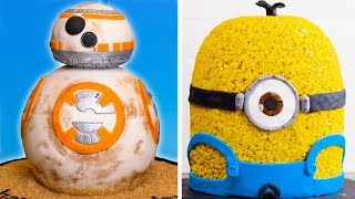 רעיונות לקישוט עוגה בנושא סרטים | BB-8 עוגת מלחמת הכוכבים ועוגת המיניון מאת So Yummy