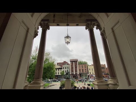NJ Jersey City High School Students Unveil New City Hall Light Fixture