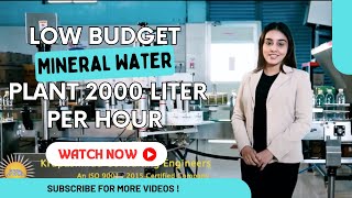 Low Budget Mineral Water Plant 2000 Liters Per Hour | Mineral Water Plant Setup in India