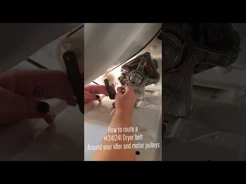 How to route a Whirlpool Dryer Belt #341241 around the Idler Pulley & Motor Pulley