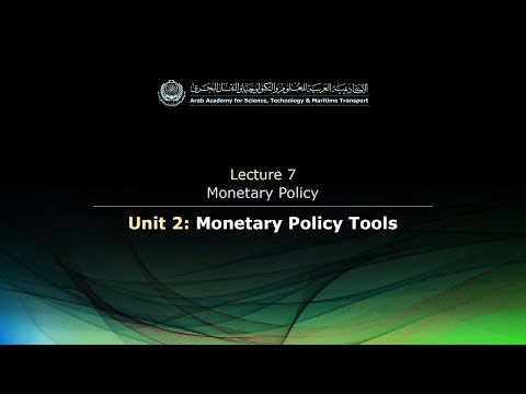 EL124 - Lecture 7: Monetary Policy - Unit 2: Monetary Policy Tools