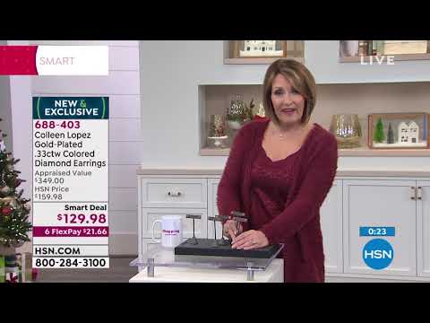 Colleen Lopez GoldPlated .33ctw Colored Diamond Earrings