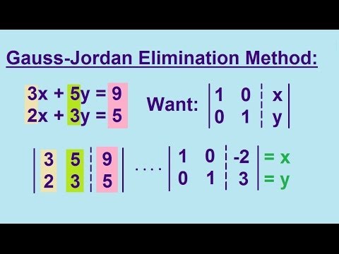Algebra - Solving Linear Equations by using the Gauss-Jordan Elimination Method 2/2