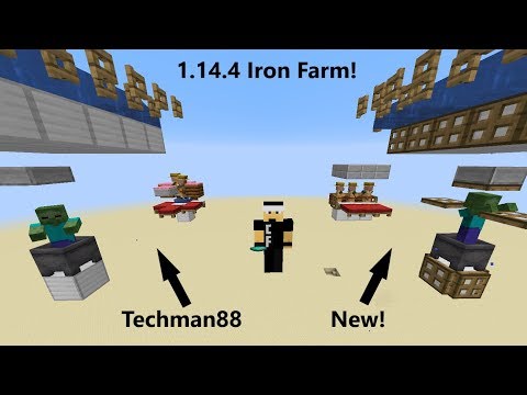 1.14.4 Iron Farm Tutorial - SUFFOCATION FIX! Minecraft