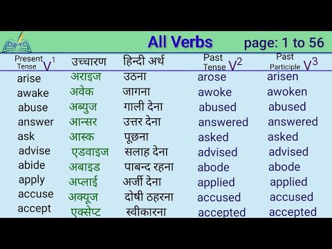 560 Verbs with 2nd and 3rd forms | 560 Verbs in English | Daily Use Verb | 2021