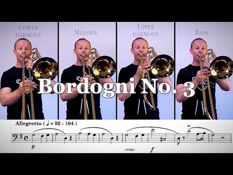Bordogni No. 3 Trombone Quartet - Play Along