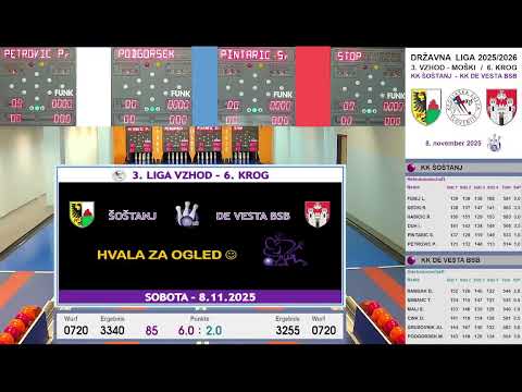 3. LIGA - VZHOD M / 6. KROG / KK ŠOŠTANJ - KK DE VESTA BSB / 8.11.2025