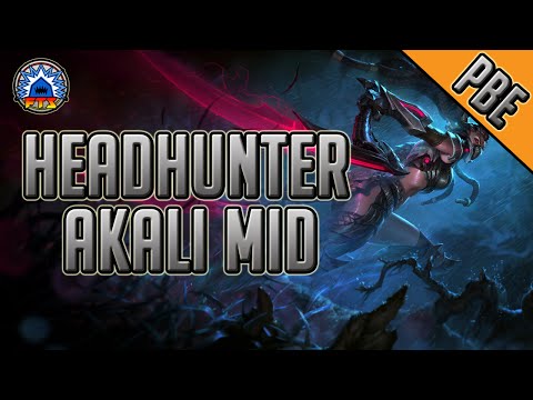 League of Legends - Headhunter Akali Mid - Full Game Commentary and Skin Spotlight PBE