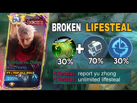 INSANE LIFESTEAL !! YU ZHONG LIFESTEAL BUILD AND EMBLEM 2024 - NEW !! BUILD TOP 1 GLOBAL YU ZHONG