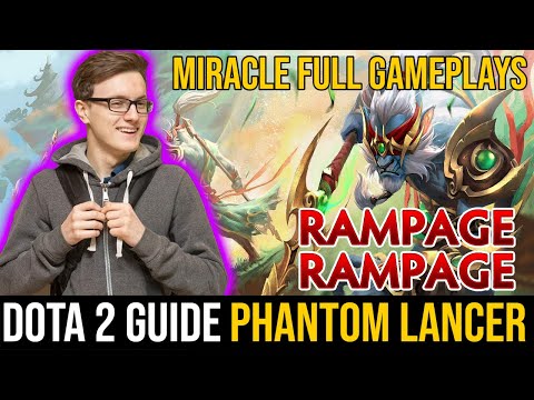 MIRACLE (Smurf) Phantom Lancer Safelane DotA 2 Full Gameplays.  5x Rampage.