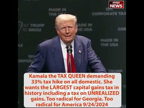 Kamala TAX QUEEN 33% tax hike, LARGEST capital gains tax, UNREALIZED gains, Too radical; Trump lucky