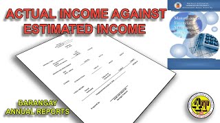 RECORD OF ESTIMATED AND ACTUAL INCOME (REAI) | ACTUAL LOCAL INCOME | BARANGAY ANNUAL REPORTS