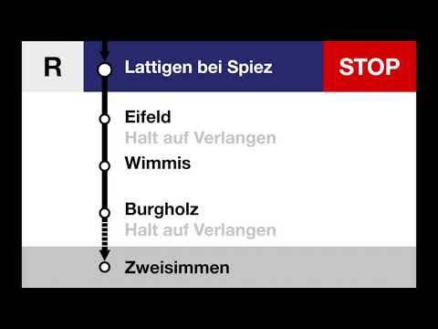 BLS Ansagen - Regio Lötschberger Spiez – Wimmis – Oey-Diemtigen – Erlenbach – Boltigen – Zweisimmen